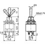 Тумблер "ON-OFF-ON" 4NO 3А 250V 3 положення 6 контактів з фіксацією [A0140060018] MTS-203 АСКО