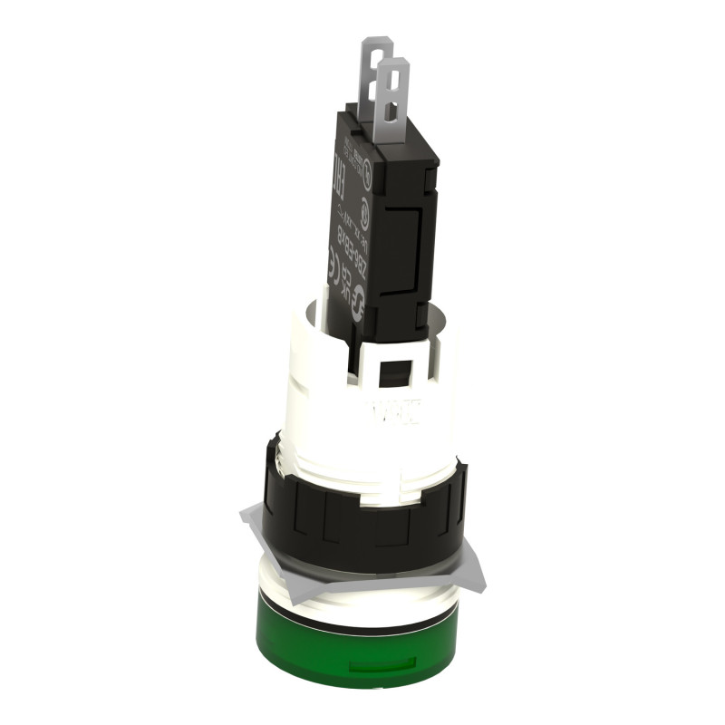 Лампа сигнальна 16мм 12-24V AC/DC LED зелений [XB6AV3BB] Harmony XB6 Schneider Electric