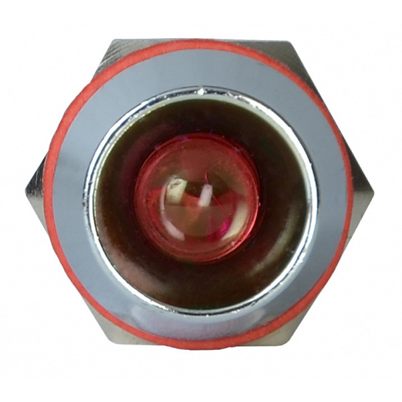 Лампа сигнальная 10мм красный LED 220V AC металл [A0140030124] AD22C-10 АСКО