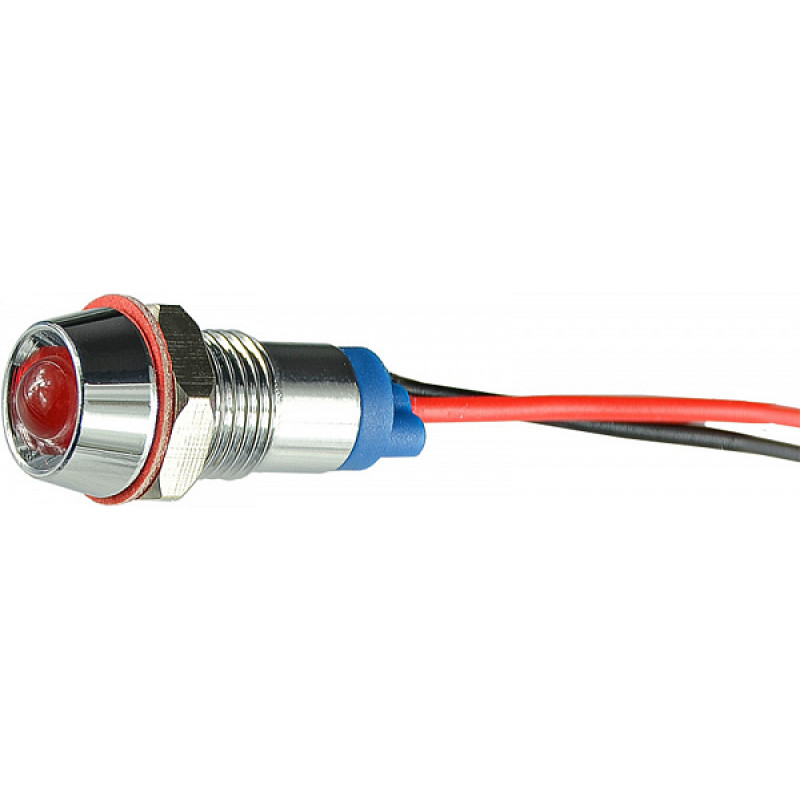 Лампа сигнальная 8мм красный LED 220V AC металл [A0140030217] AС22C-8 АСКО