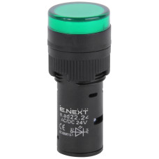Лампа сигнальная 22мм зеленый LED 24V АС/DC [s009020] e.ad22.24.green E.NEXT