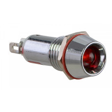 Лампа сигнальная 10мм красный LED 220V AC металл [A0140030124] AD22C-10 АСКО