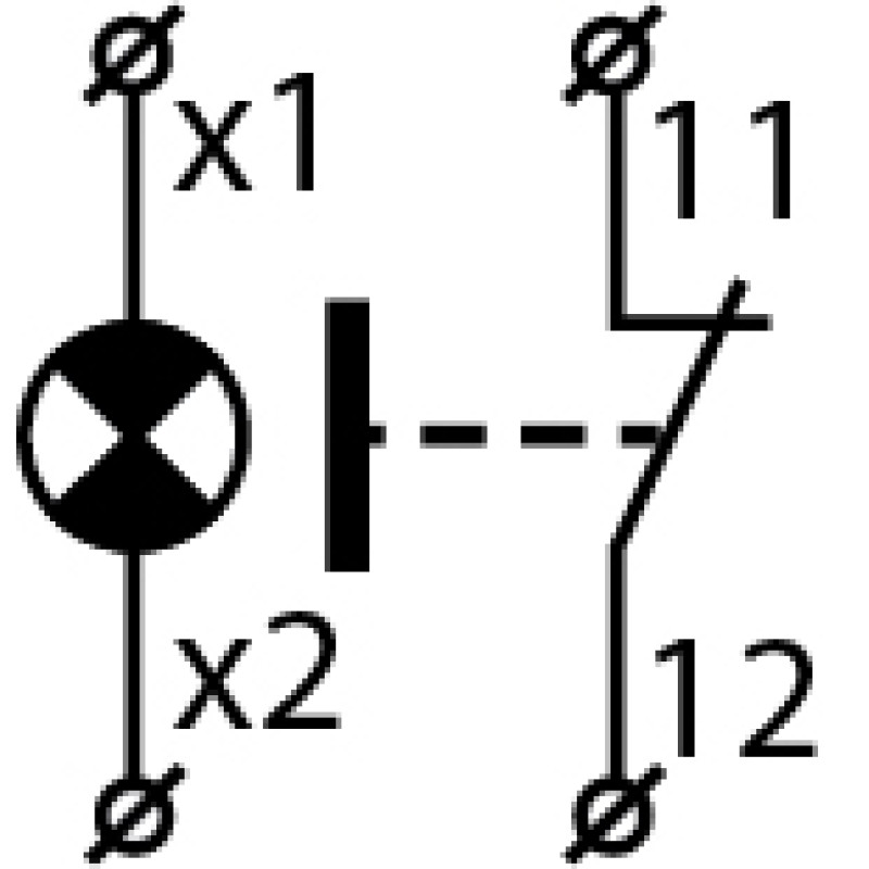 Кнопка управления 1NC 22мм с подсветкой красный неон 220V [A0140010022] XB2-BW3471(72) АСКО