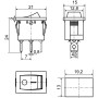 Переключатель 1 клавиша 1NO 19.2мм с подсветкой красный неон 220V [A0140040053] KCD1-2-101N R/B АСКО