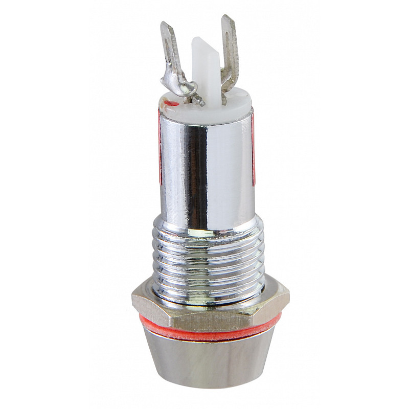 Лампа сигнальная 10мм красный LED 220V AC металл [A0140030124] AD22C-10 АСКО