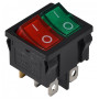 Переключатель 2 клавиши 2NO 22мм с подсветкой зеленый-красный неон 220V [A0140040085] KCD1-6-2101N GR+R/B АСКО