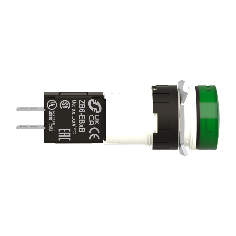 Лампа сигнальна 16мм 12-24V AC/DC LED зелений [XB6AV3BB] Harmony XB6 Schneider Electric