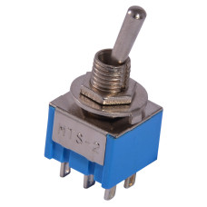 Тумблер "ON-OFF-ON" 4NO 3А 250V 3 положения 6 контактов с фиксацией [A0140060018] MTS-203 АСКО