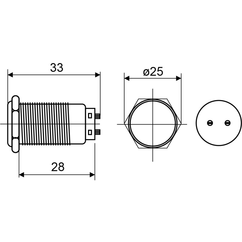 Зуммер металлический 19мм с подсветкой красный LED 230V [A0140010218] TY 19C-SM АСКО