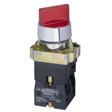 Переключатель "I-O" 1NO+1NC 22мм с подсветкой красный LED 220V 2 положения [A0140010067] XB2-BK2465 АСКО