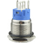 Кнопка металлическая плоская 1NO+1NC 19мм с подсветкой красный LED 24V [A0140010139] TYJ 19-271 АСКО
