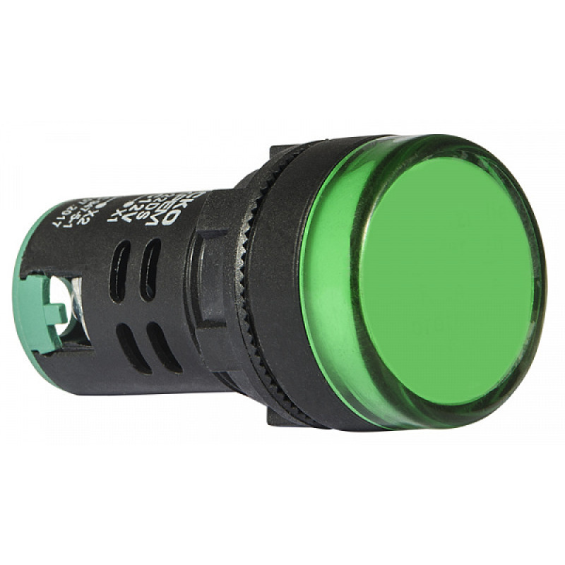 Лампа сигнальная 22мм зеленый LED 12V АC/DC [A0140030162] AD22-22DS АСКО