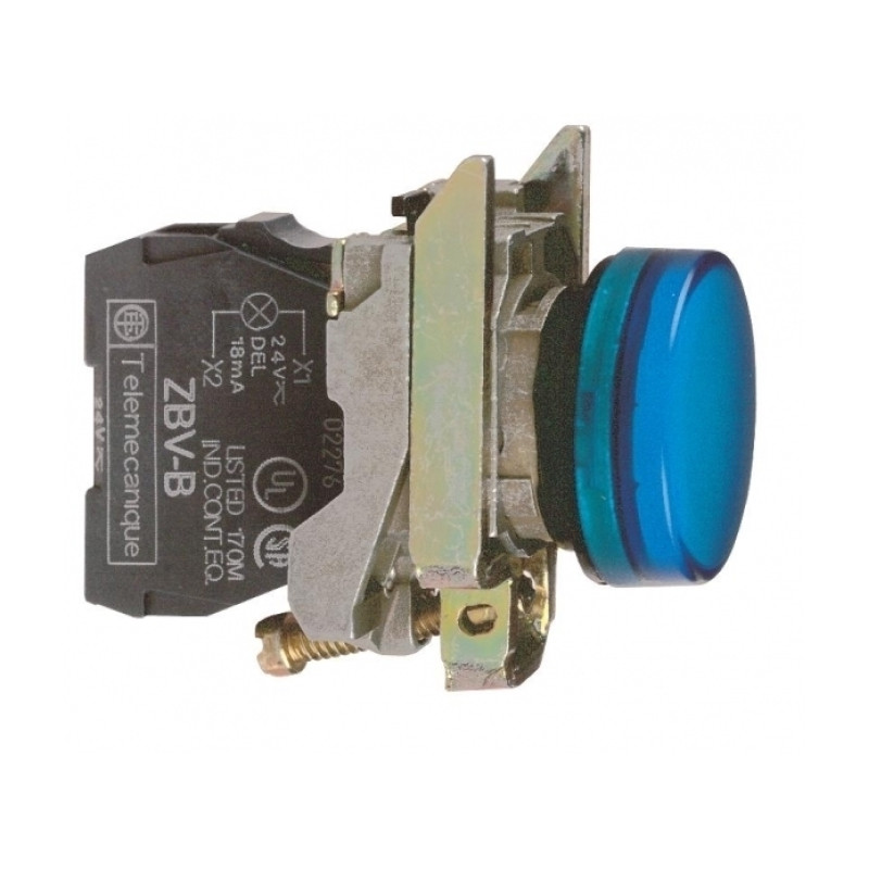 Лампа сигнальная 22мм синий LED 24V АС/DC [XB4BVB6] Harmony XB4 Schneider Electric