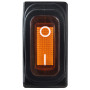 Переключатель 1 клавиша 1NO 28мм с подсветкой желтый неон 220V IP54 [A0140040037] KCD3-101NW YL/B АСКО