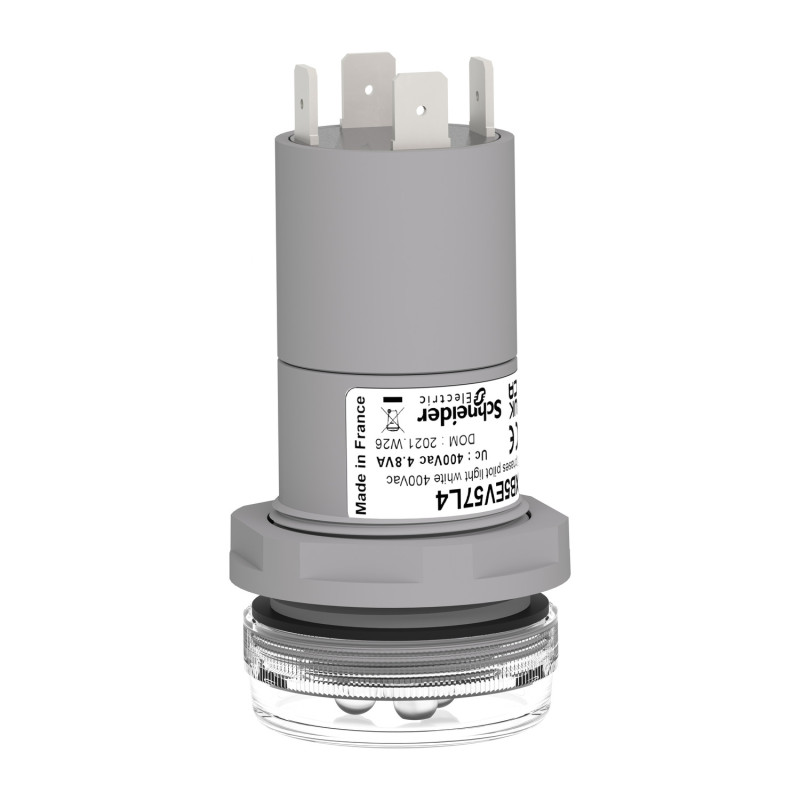Лампа сигнальная 3 фази 30мм 400V AC LED белый [XB5EV57L4] Harmony XB5 Schneider Electric