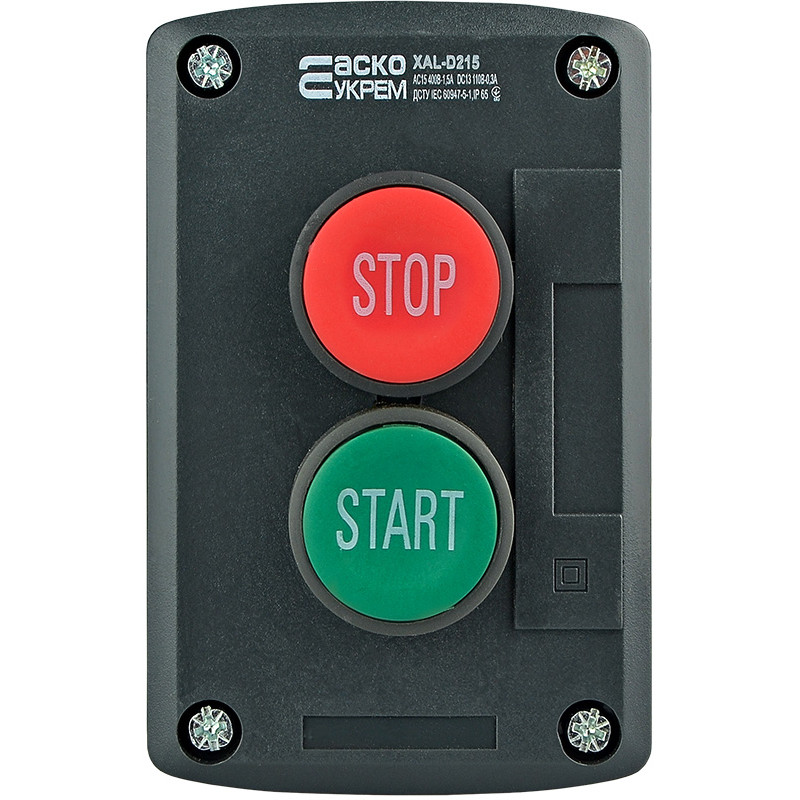 Пост двомісний "Старт-Стоп" 2.5А(220V) 1NO+1NC IP54 [A0140020062] XAL-D215 АСКО