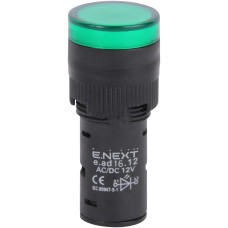 Лампа сигнальная 16мм зеленый LED 12V АС/DC [s009009] e.ad16.12.green E.NEXT