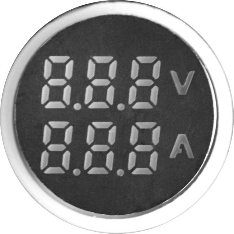 Лампа сигнальна з індикатором напруги і струму 22мм червоний LED 220V AC 50-500V 5-100А [s009039] e.ad22.va E.NEXT