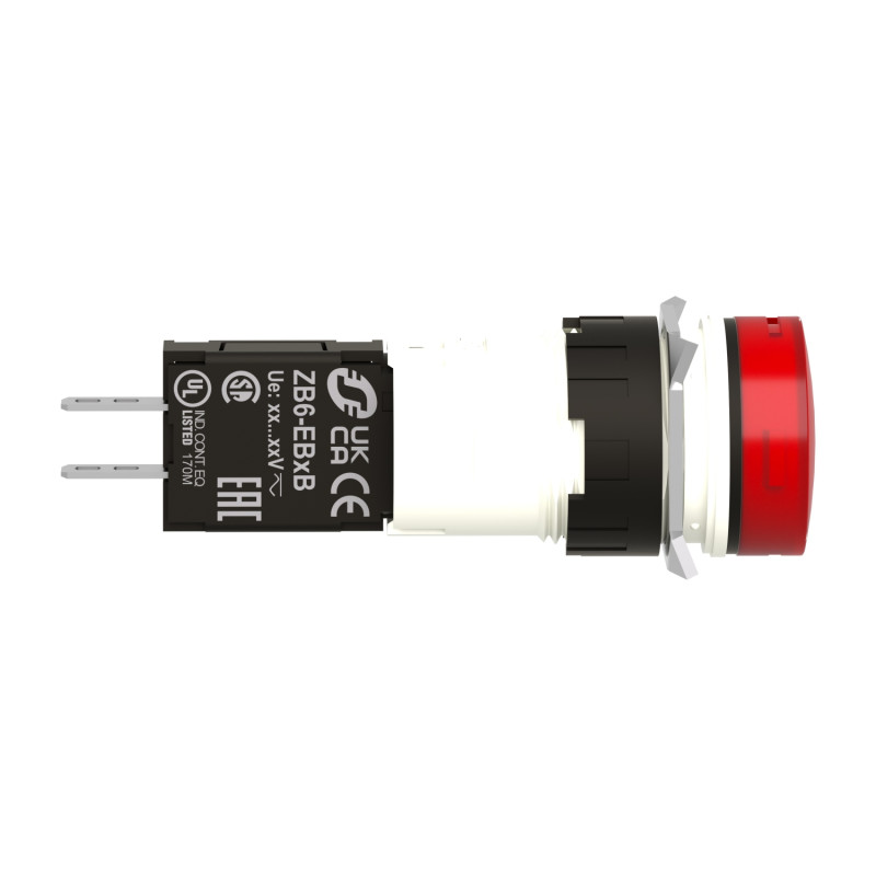 Лампа сигнальна 16мм 12-24V AC/DC LED червоний [XB6AV4BB] Harmony XB6 Schneider Electric