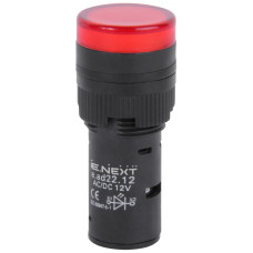 Лампа сигнальная 22мм красный LED 12V АС/DC [s009019] e.ad22.12.red E.NEXT