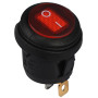 Переключатель круглый 1 клавиша 1NO 23мм с подсветкой красный неон 220V IP65 [A0140040074] KCD1-5-101NW R/B АСКО