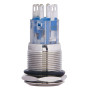 Кнопка металлическая плоская 2NO+2NC 19мм с подсветкой желтый LED 220V [A0140010115] TYJ 19-272 АСКО