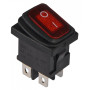 Переключатель 1 клавиша 2NO 19.2мм с подсветкой красный неон 220V IP65 [A0140040064] KCD1-4-201NW R/B АСКО