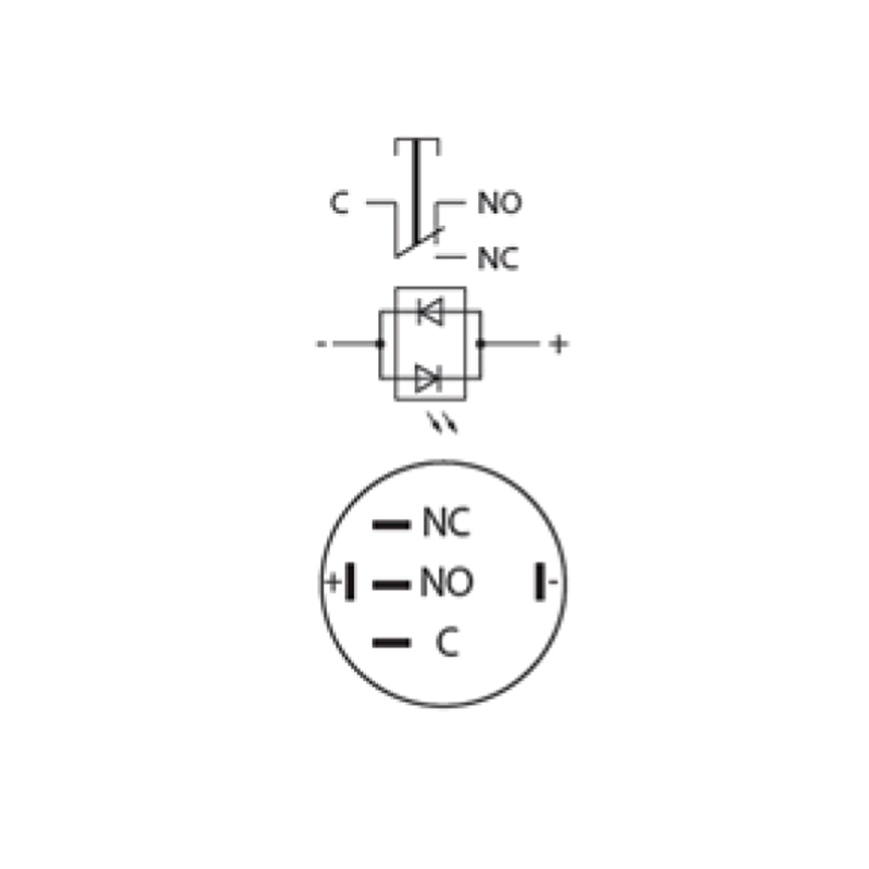 Кнопка металлическая плоская 1NO+1NC 19мм c подсветкой красный LED 12V [A0140010251] TYJ 19-271 АСКО