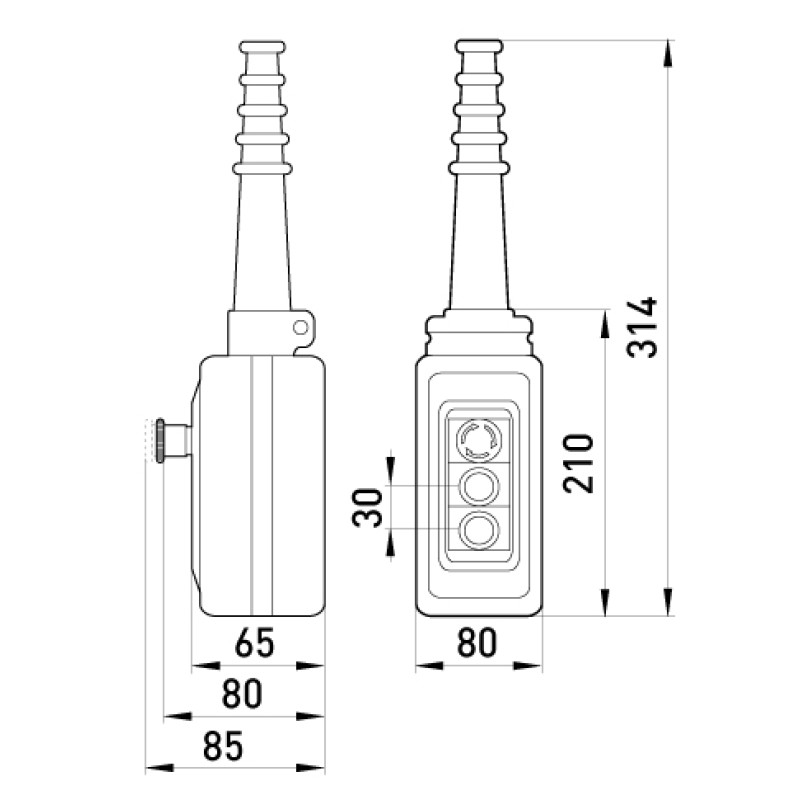 Тельферний пост 2-положення 2NO+1NC з блокуванням IP65 [s007006] e.cs.stand.xac.a.2713.1 E.NEXT