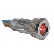 Лампа сигнальная 8мм красный LED 24V AC/DC металл [A0140030201] TY08F АСКО