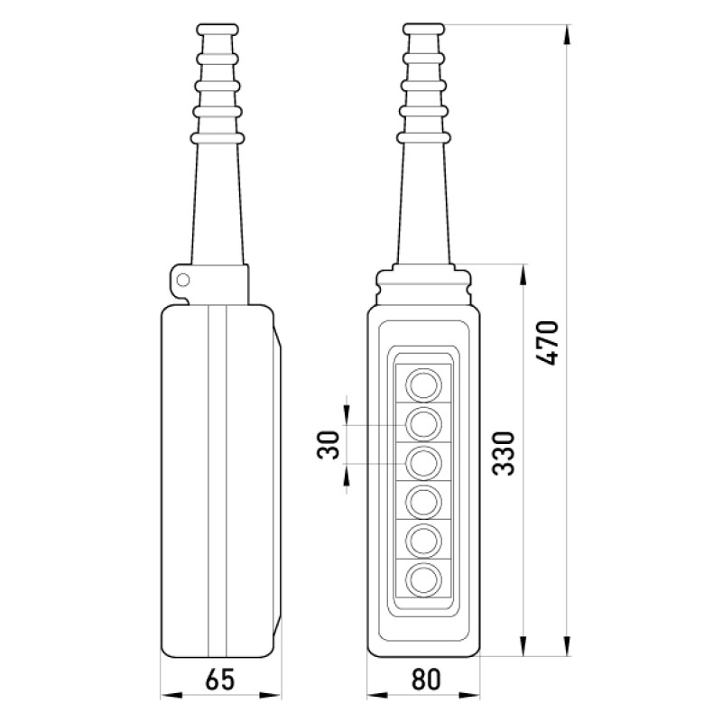 Тельферный пост 6-положений 6NO IP65 [s007012] e.cs.stand.xac.a.671 E.NEXT