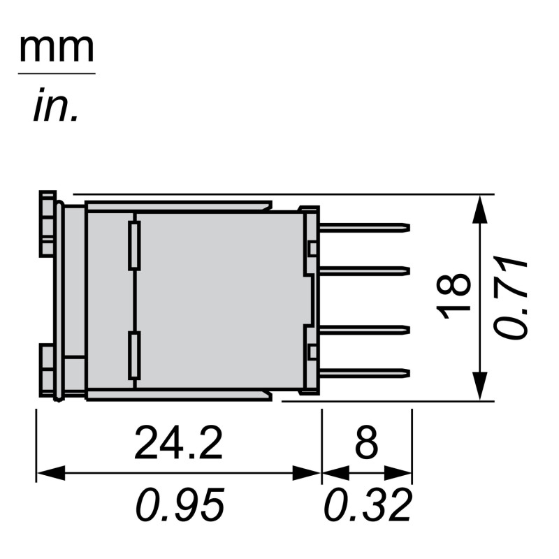 Корпус кнопки с контактом 1NO+1NC 1,5A 240V AC/DC фастон [ZB6Z5B] Harmony XB6 Schneider Electric