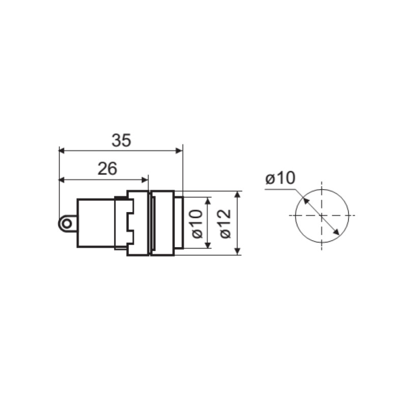 Лампа сигнальна 22мм синій LED 220V АC [A0140030183] AD22E-10DS АСКО