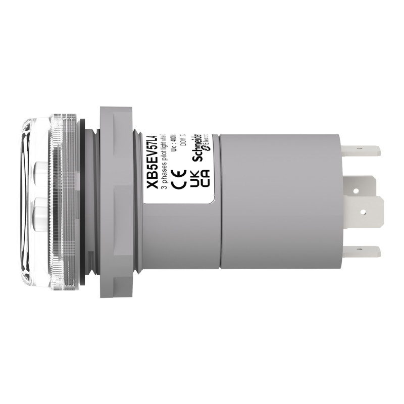 Лампа сигнальная 3 фази 30мм 400V AC LED белый [XB5EV57L4] Harmony XB5 Schneider Electric