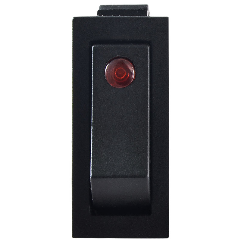 Переключатель 1 клавиша 1NO 28мм с подсветкой красный неон 220V [A0140040044] KCD3-101EN R/B АСКО