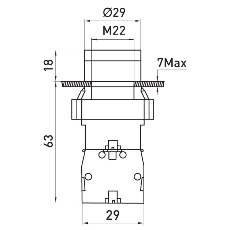 Кнопка керування 1NO 22мм з підсвічуванням жовтий LED 220V [p0810104] e.mb.bw3561 E.NEXT