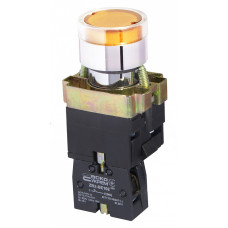 Кнопка управления 1NO 22мм с подсветкой желтый неон 220V [A0140010053] XB2-BW3571 АСКО