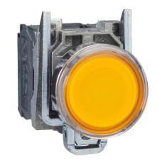 Кнопка управления 1NO+1NC 22мм с подсветкой оранжевый LED 24V самовозвратом [XB4BW35B5] Harmony XB4 Schneider Electric