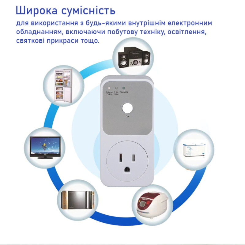 16A 80В~150В задержка 5~6 минут отсекатель напряжения в розетку [USA-HLP01] Реле защиты от скачков напряжения CHYT