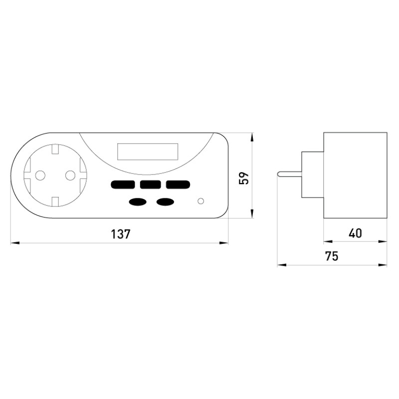 Однофазне реле контролю активної потужності 16А розеточне [i0310023] e.control.w01 E.NEXT