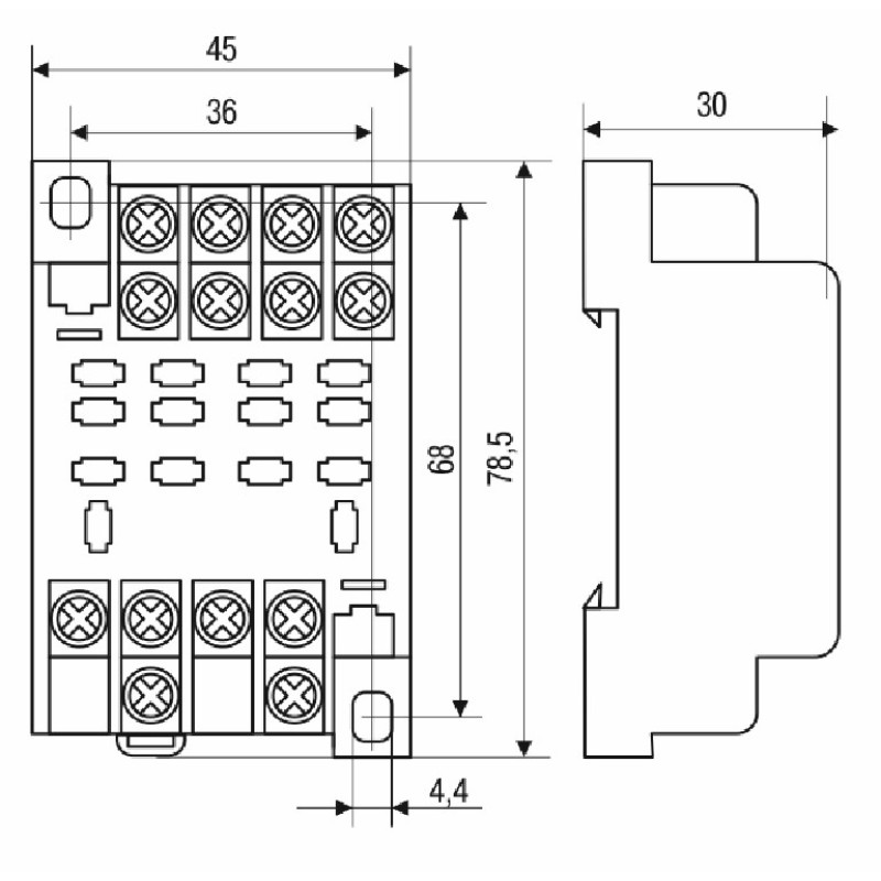 Колодка 10А 3к 220V AC/DC LY3 для промежуточного реле [RRP10D-RRM-3] РРМ77/3 (PTF11A) УЕК