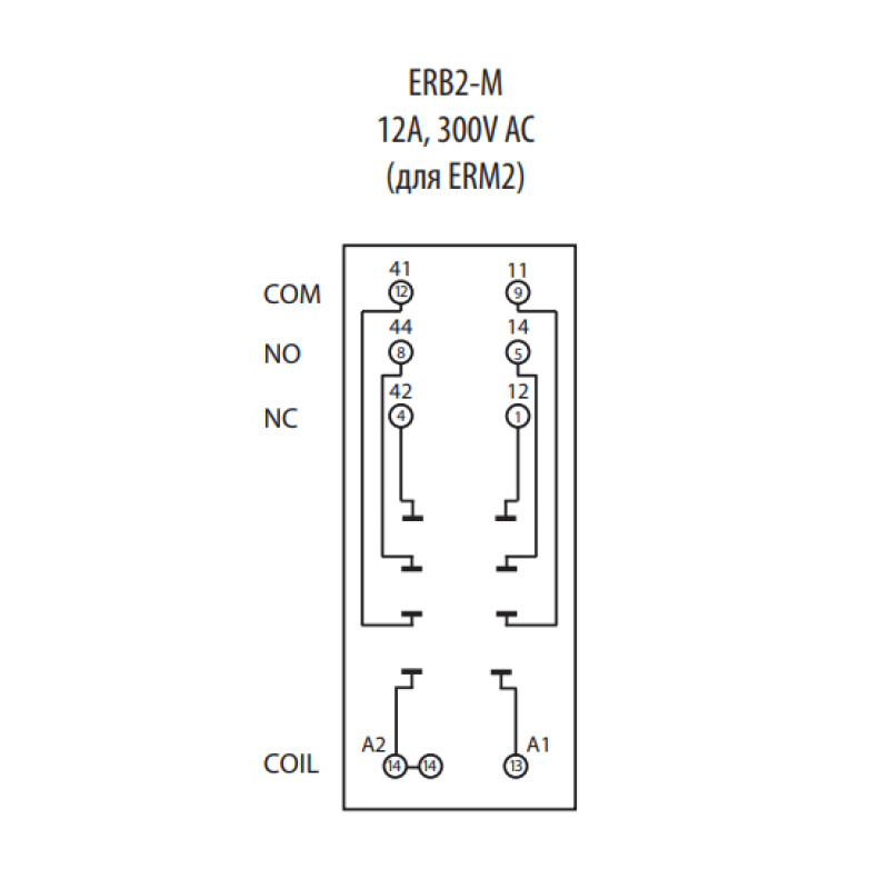 Колодка 12А 8к 300V AC тип M для проміжного реле ERM2 [2473013] ERB2-M ETI