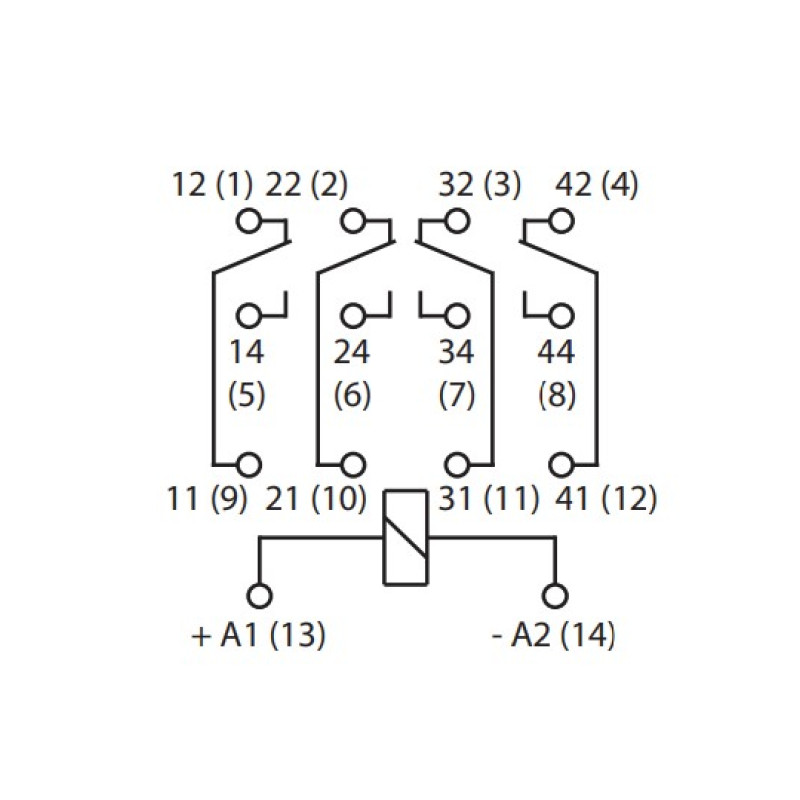Проміжне реле 6А 4к 220V DC ERM4 з індикатором [2473023] ERM4-220DCL ETI