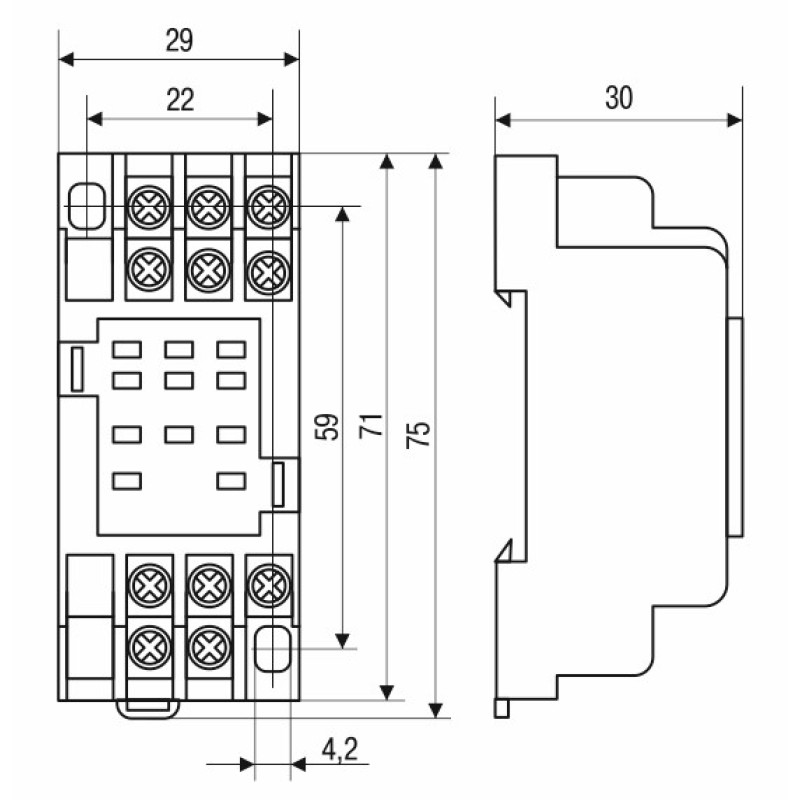 Колодка 5А 3к 220V AC/DC MY3 для промежуточного реле [RRP20D-RRM-3] РРМ78/3 (PYF11A) УЕК