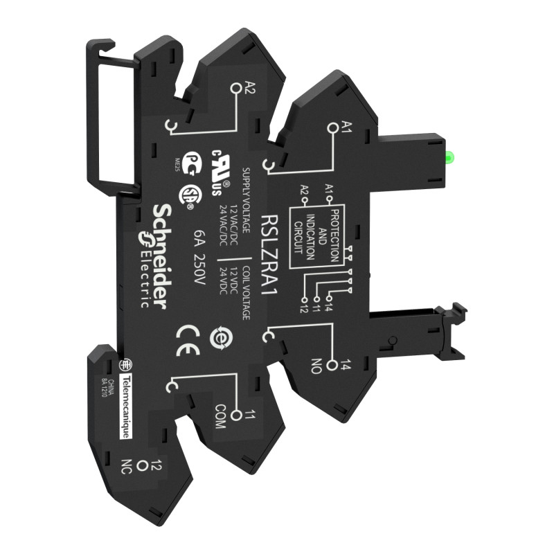 Колодка пружинная 6A 1к 12-24V AC/DC RSL для промежуточного реле [RSLZRA1] Harmony Schneider Electric