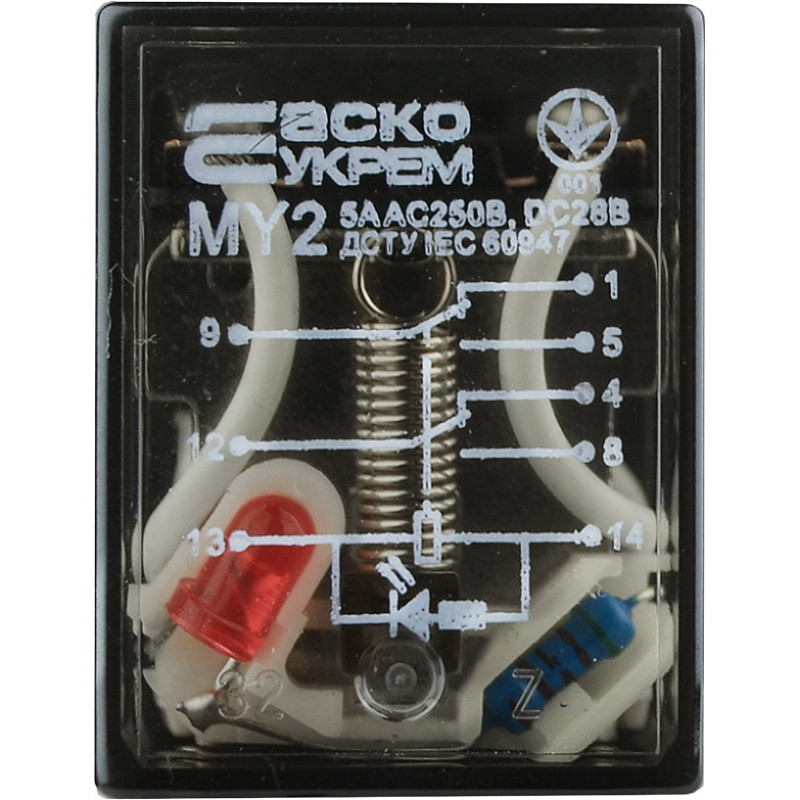 Проміжне реле 5А 2к 12V DC МY2 [A0090010023] АСКО