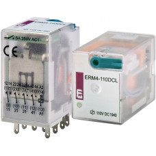 Промежуточное реле 6А 4к 110V DC ERM4 с индикатором [2473022] ERM4-110DCL ETI