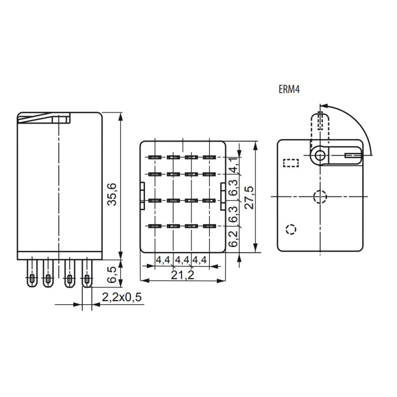 Проміжне реле 6А 4к 110V DC ERM4 з індикатором [2473022] ERM4-110DCL ETI