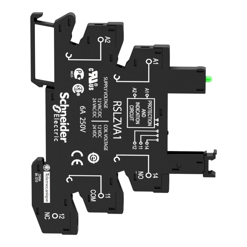 Колодка винтова 6A 1к 12-24V AC/DC RSL для промежуточного реле [RSLZVA1] Harmony Schneider Electric