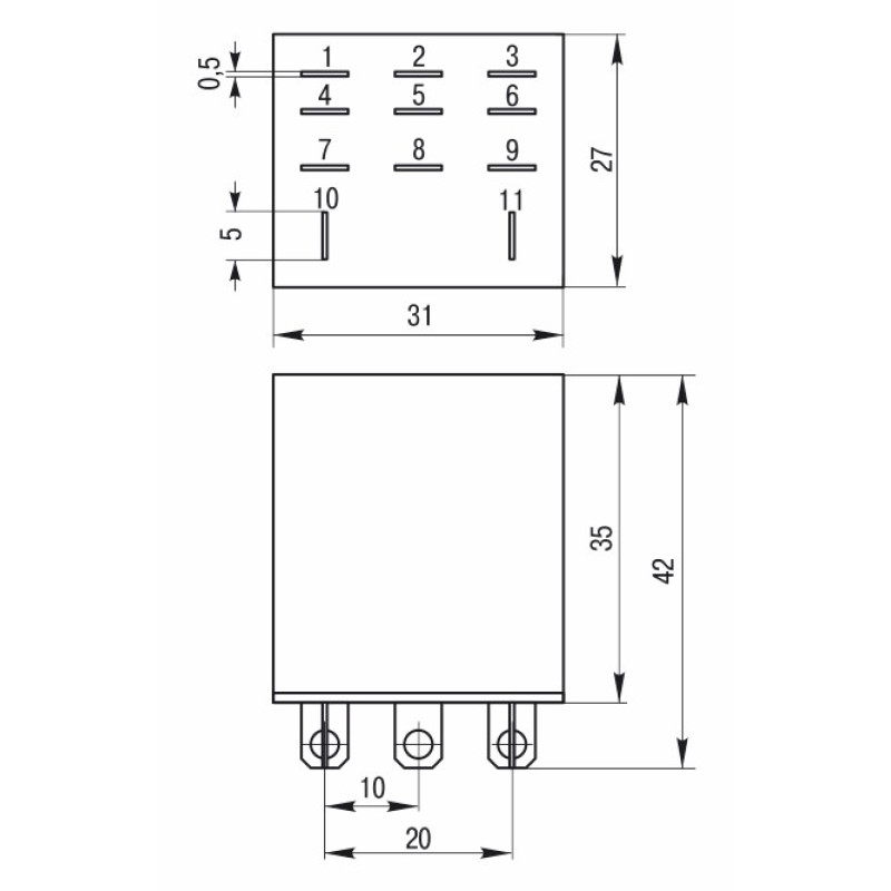Промежуточное реле 10А 3к 12V AC LY3 [RRP10-3-10-012A] РЭК77/3 УЕК
